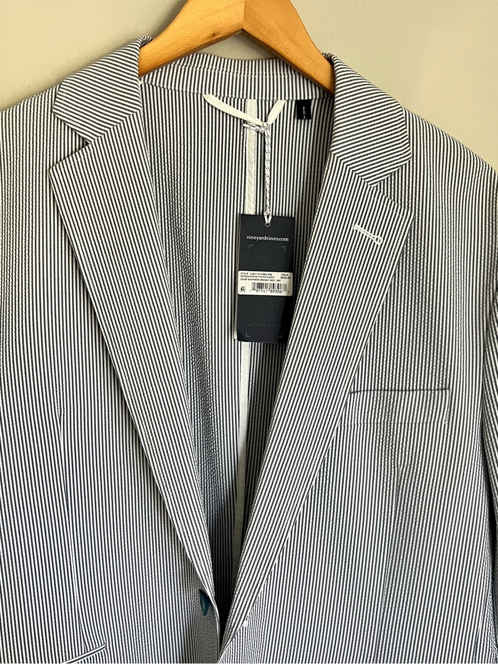 VINEYARD VINES Men’s Seersucker On The Go Sportcoat Size 38R - Picture 2 of 10